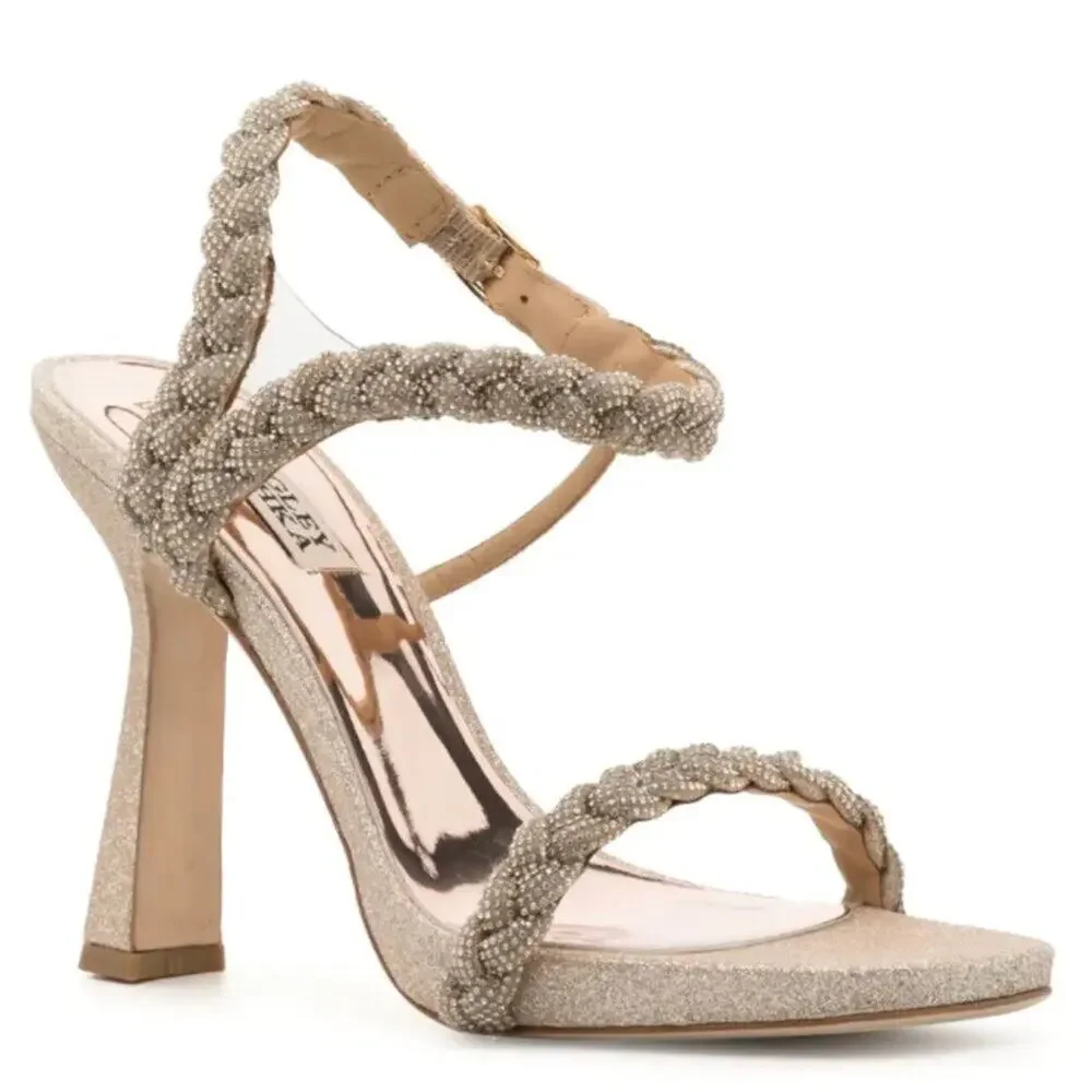 Badgley Miischka Fennel Braided Spool Heel Size 7.5